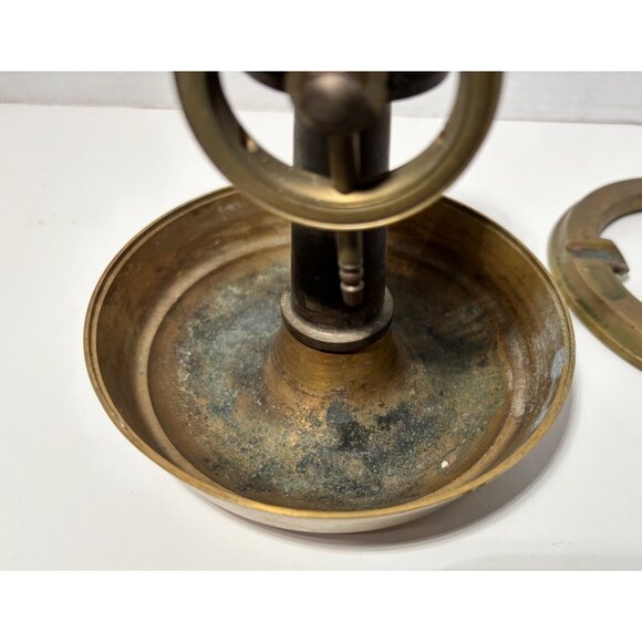 3 Vintage Nautical Brass Maritime Desk Office Ashtrays Compass Telegraph AS IS - Picture 4 of 10